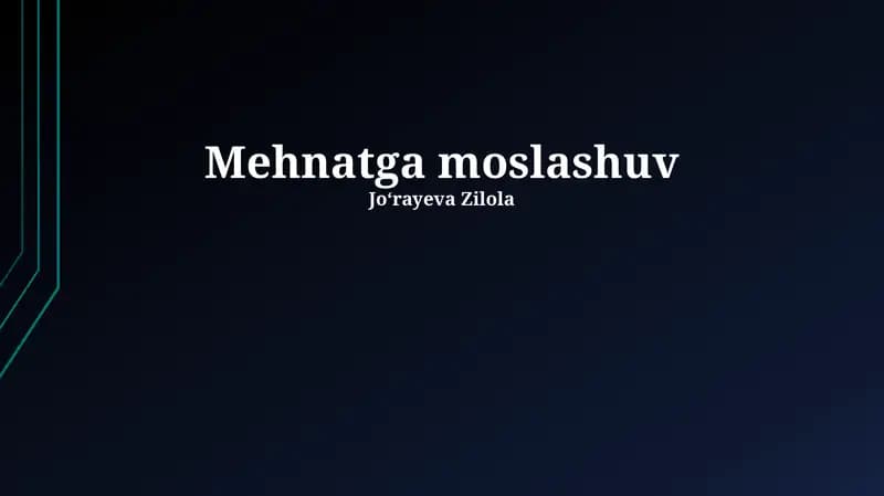 Mehnatga moslashuv