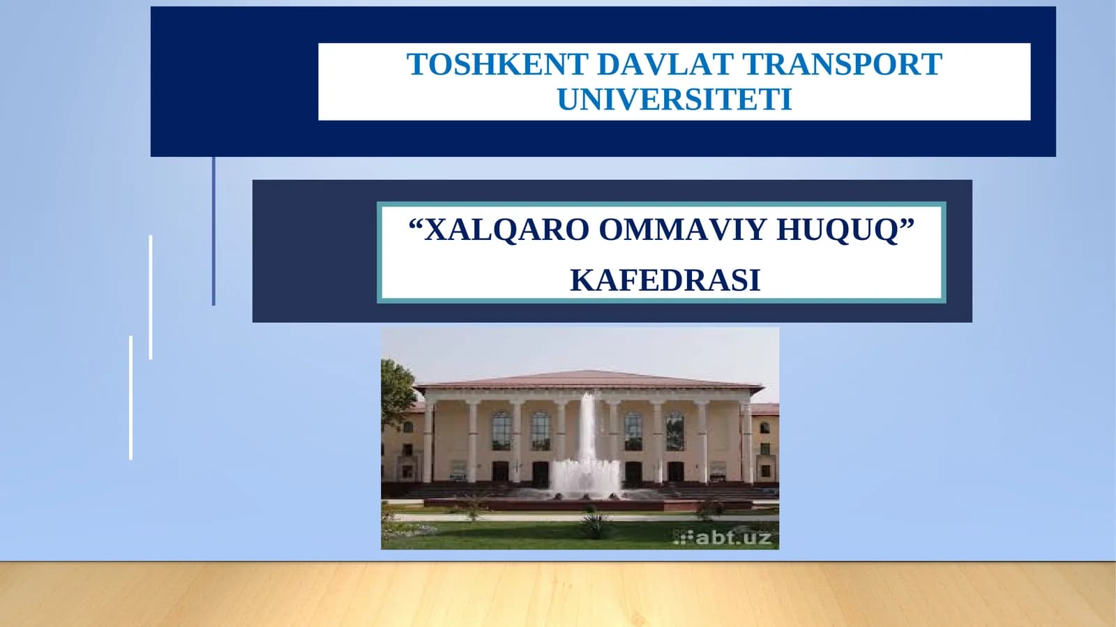 XALQARO OMMAVIY HUQUQ KAFEDRASI