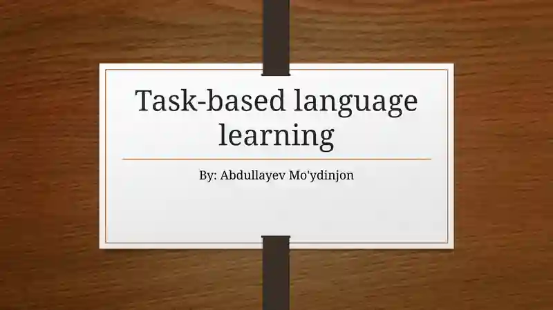 Task-based language learning