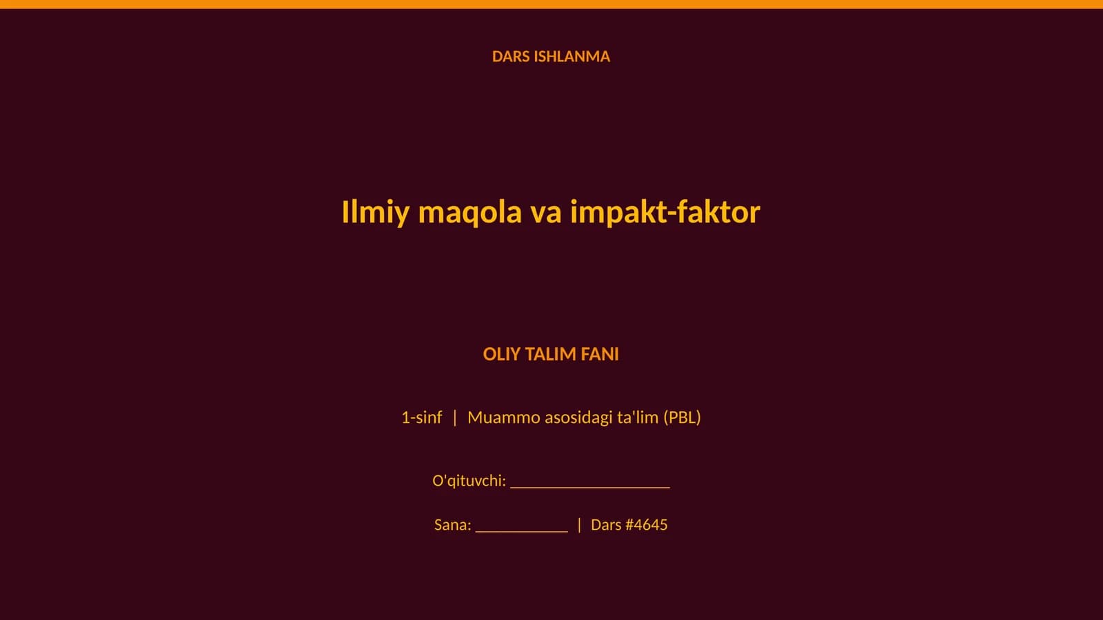 Ilmiy maqola va impakt-faktor