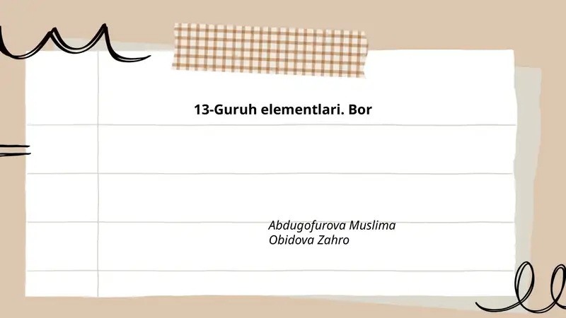 13-guruh elementlari
