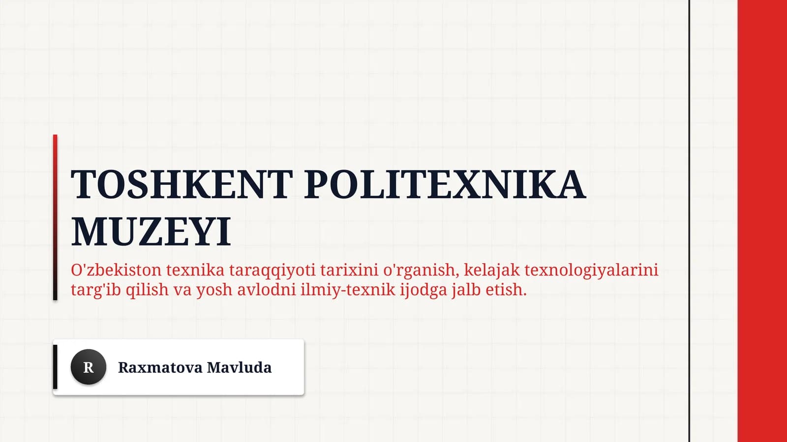 Toshkent politexnika muzeyi