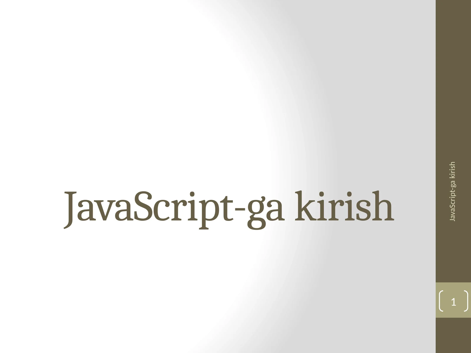 JavaScript-ga kirish