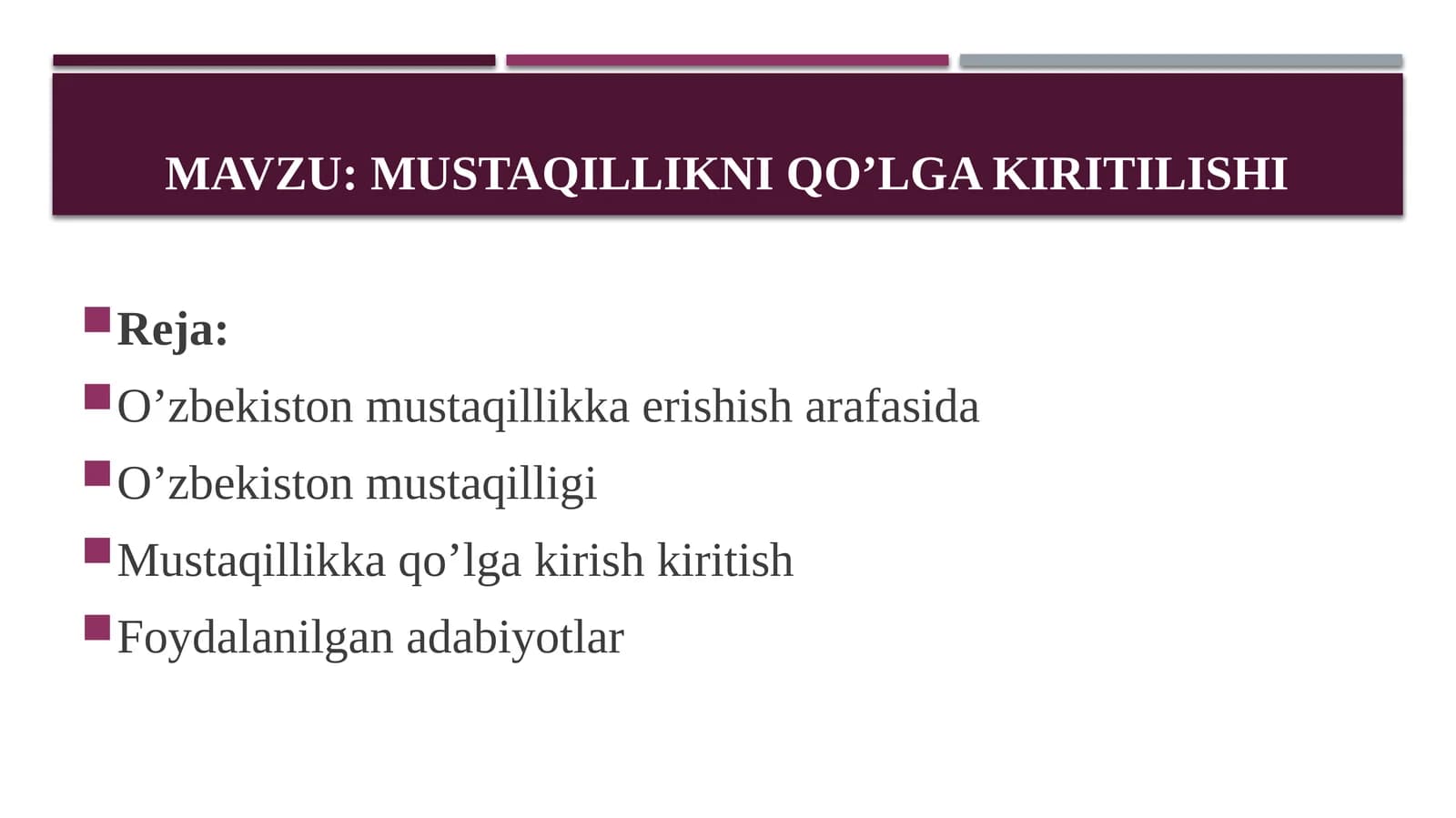 O’zbekiston mustaqillikka erishish arafasida