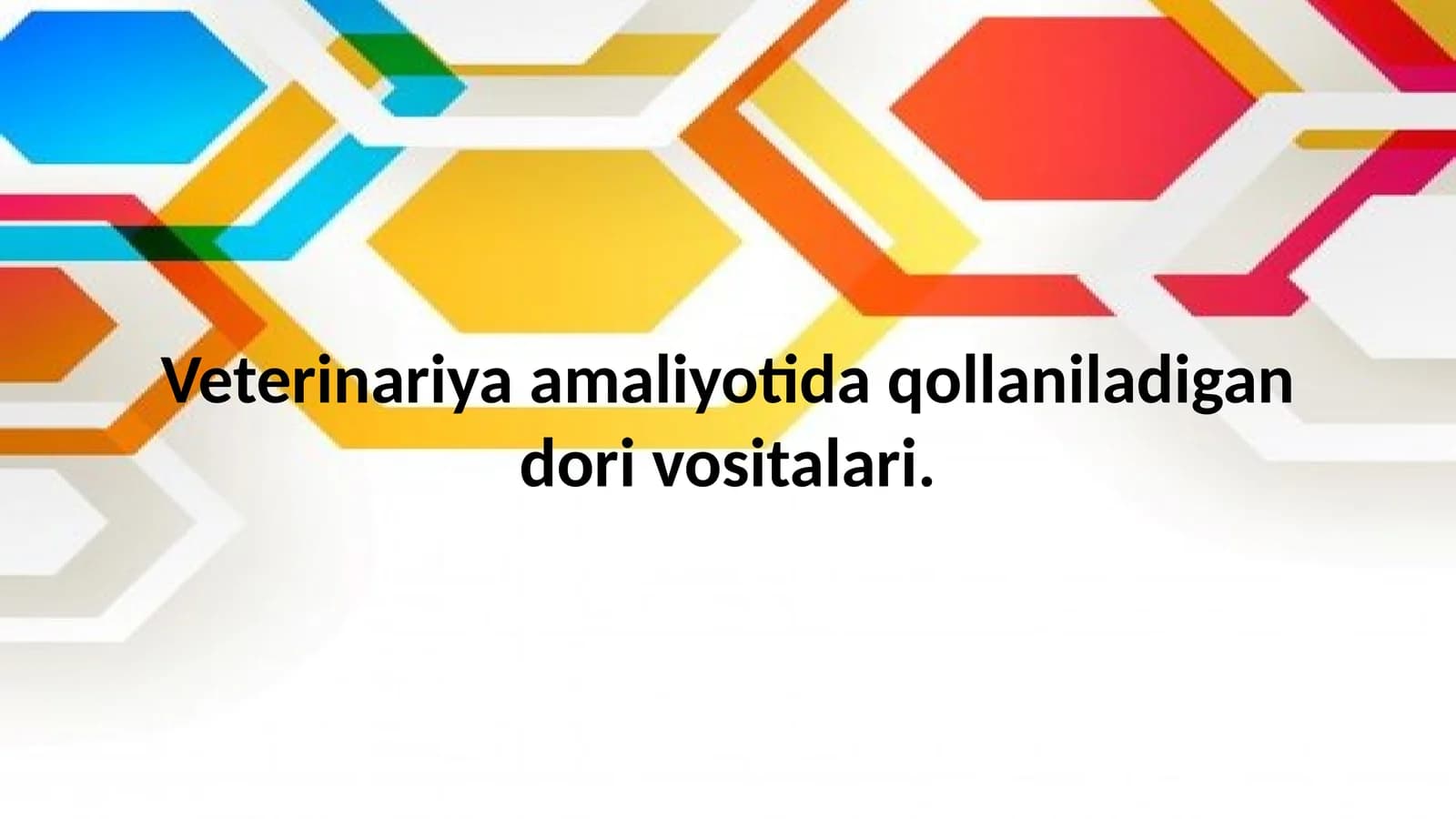 Veterinariya amaliyotida qollaniladigan dori vositalari