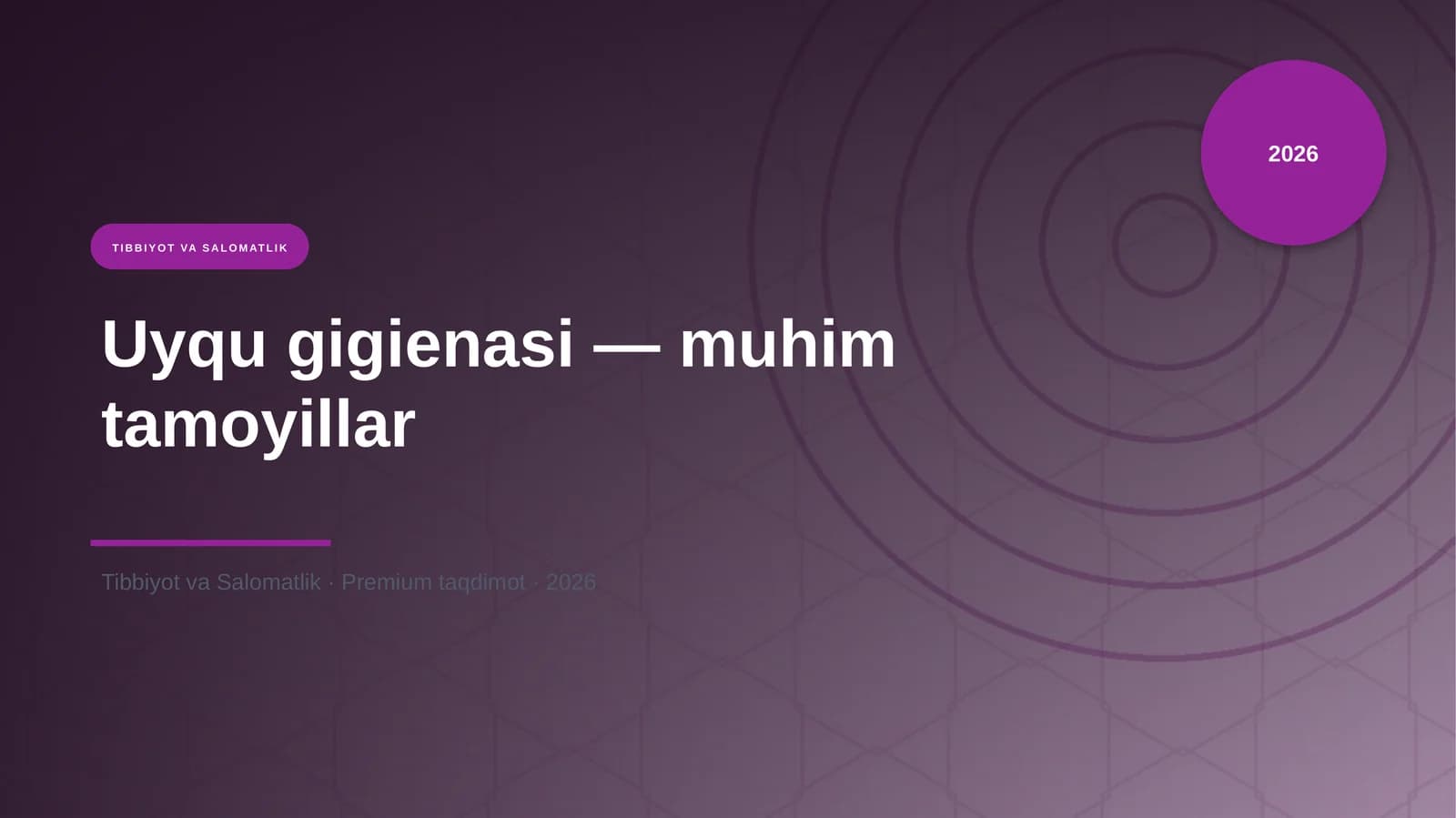Uyqu gigienasi — muhim tamoyillar