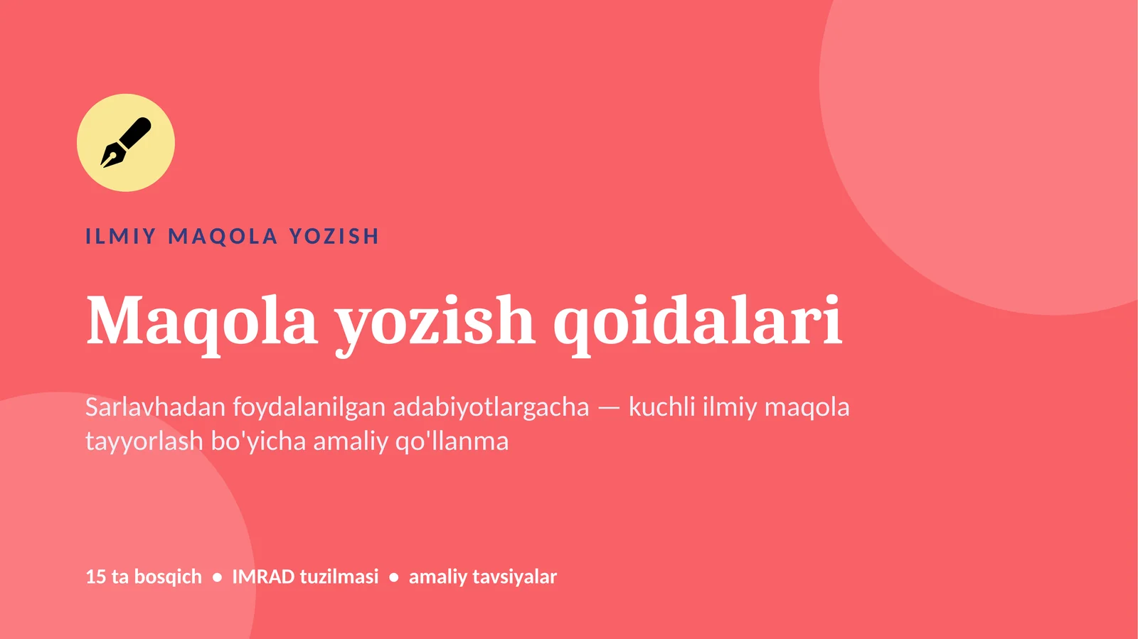 Ilmiy Maqola Yozish