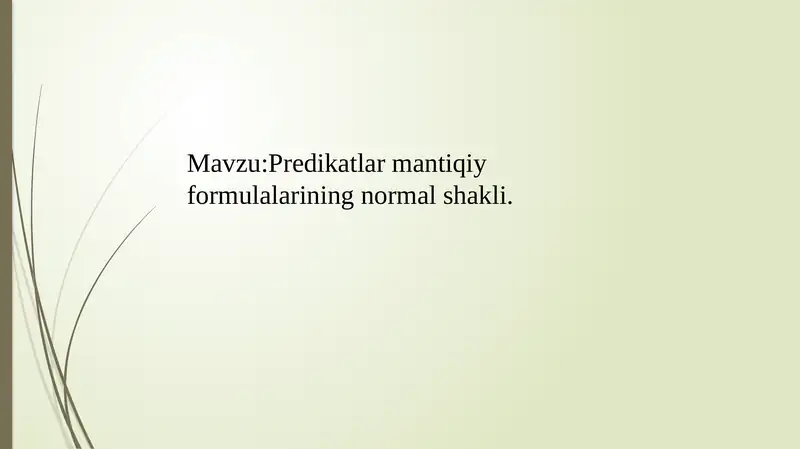 Predikatlar normal shakli