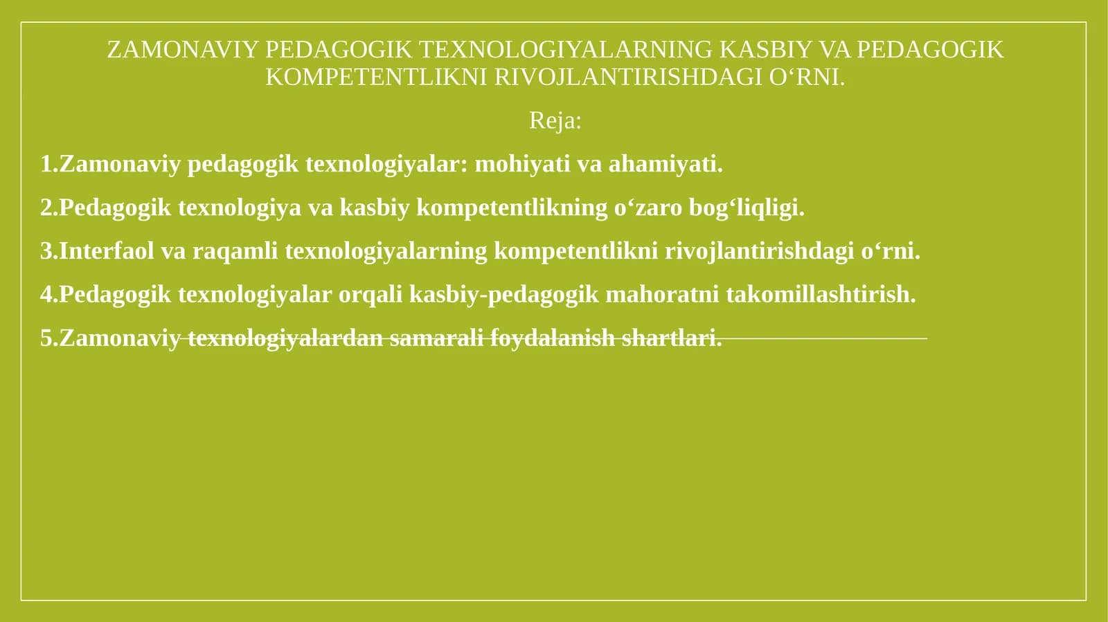 Zamonaviy pedagogik texnologiyalar: mohiyati va ahmiyati