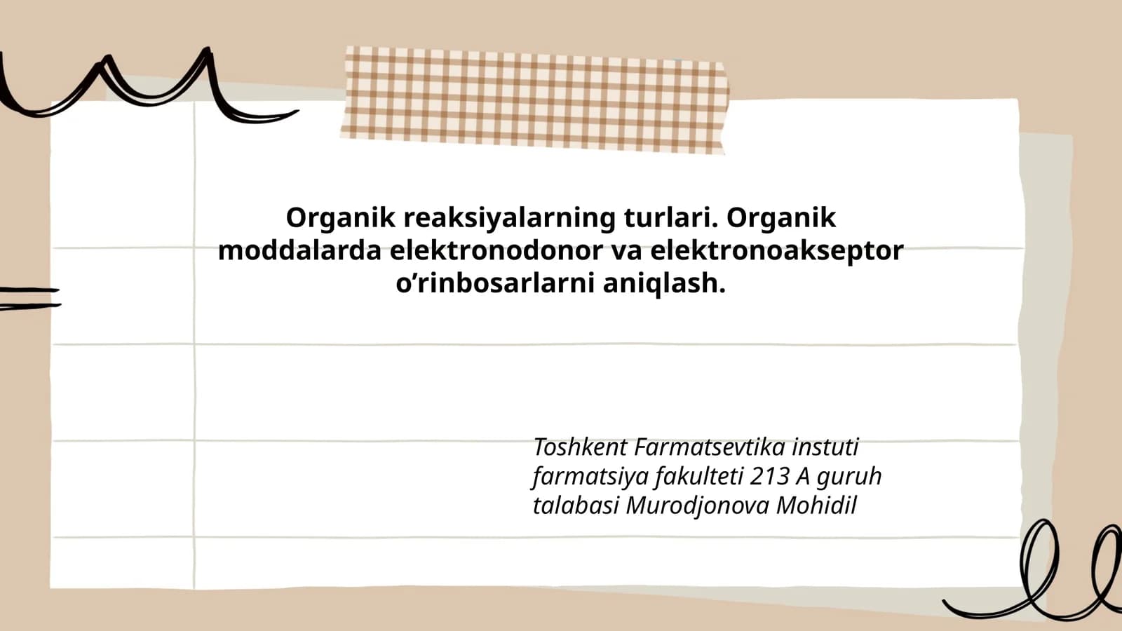 Organik reaksiyalarning turlari
