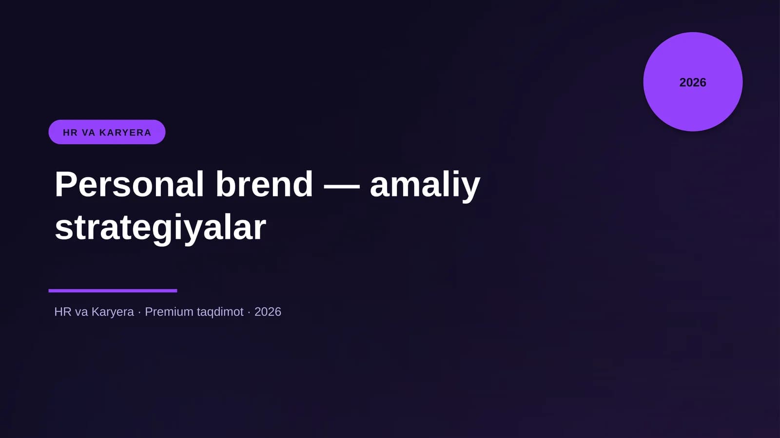 Personal brend — amaliy strategiyalar