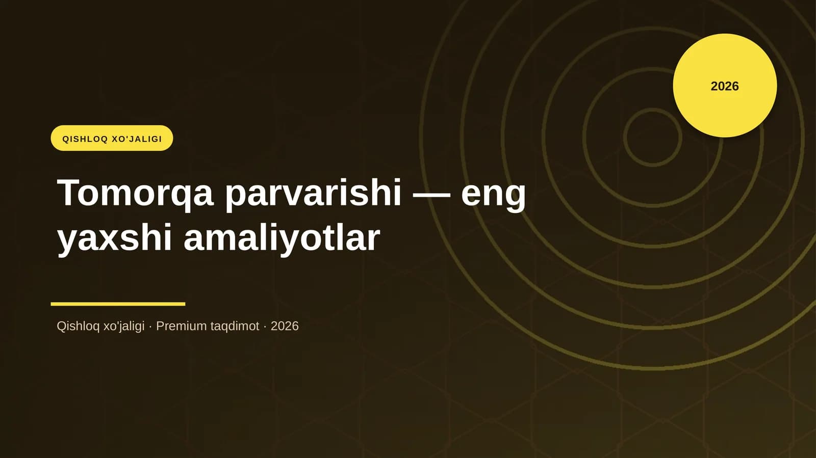 Tomorqa parvarishi — eng yaxshi amaliyotlar