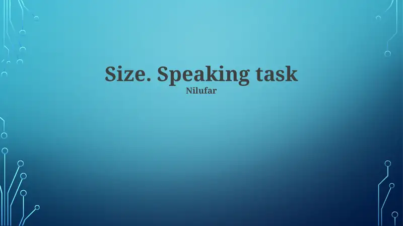 Size. Speaking task