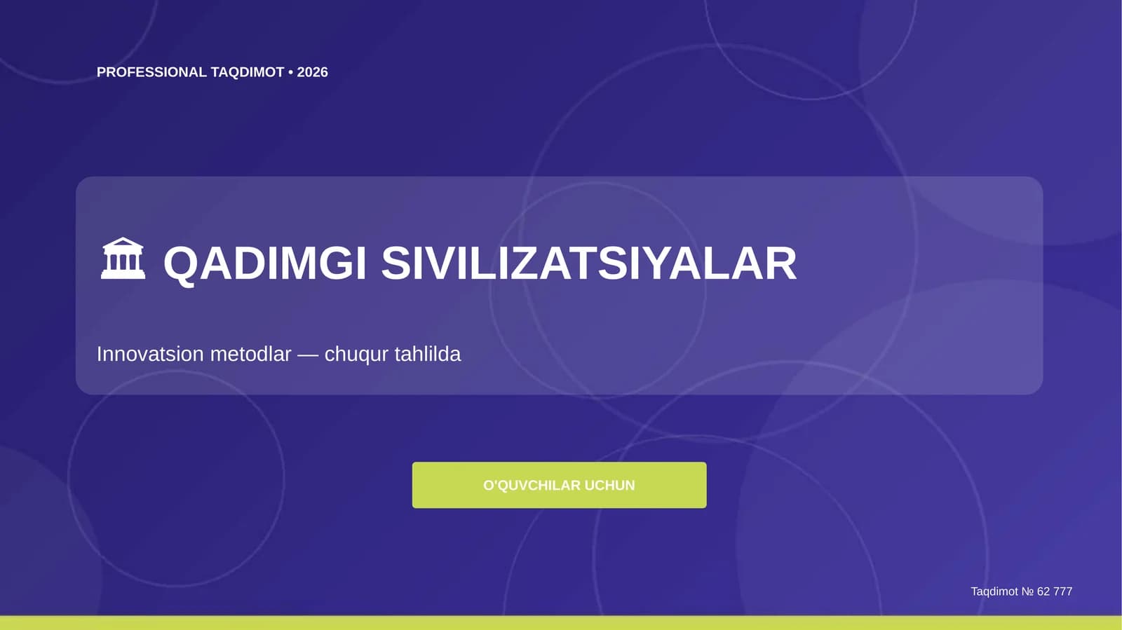Qadimgi sivilizatsiyalar: innovatsion metodlar (chuqur tahlilda)