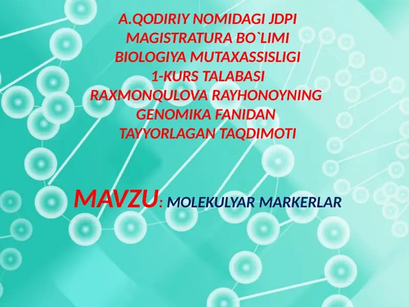 Molekulyar Markerlar