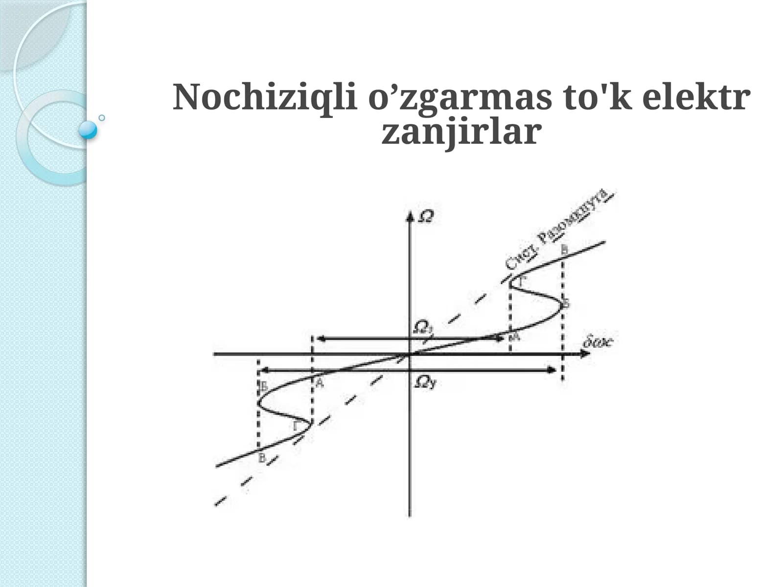 Nochiziqli o’zgarmas to'k elektr zanjirlar