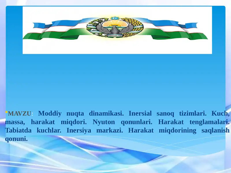 Moddiy nuqta dinamikasi