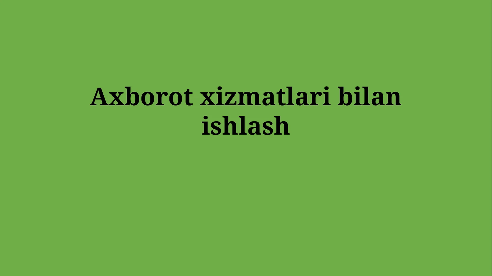 Axborot xizmatlari