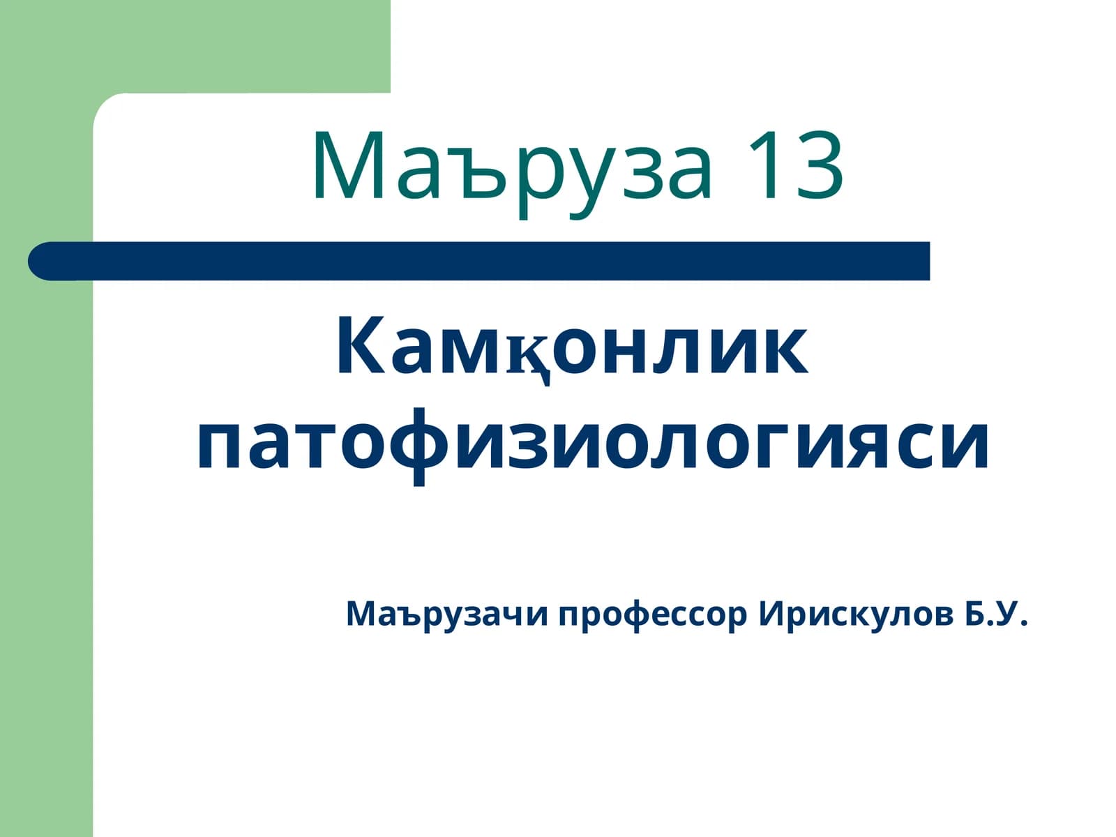 Маъруза 13