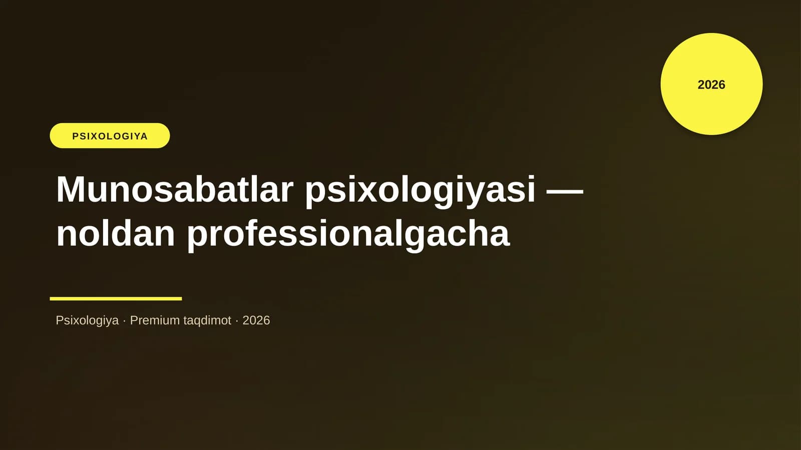 Munosabatlar psixologiyasi — noldan professionalgacha