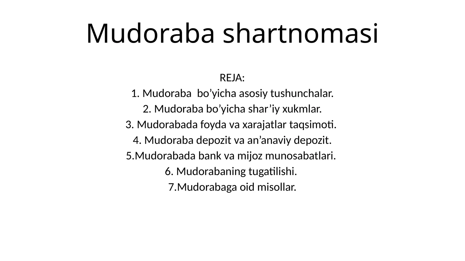 Mudoraba shartnomasi