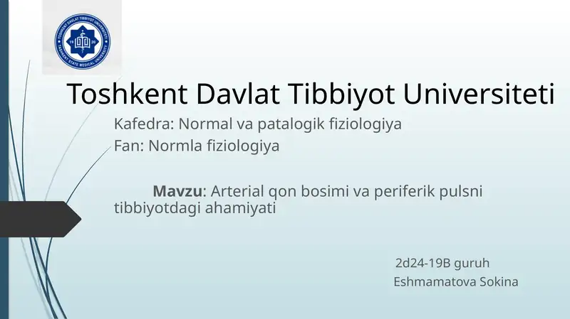 arterial qon bosimi