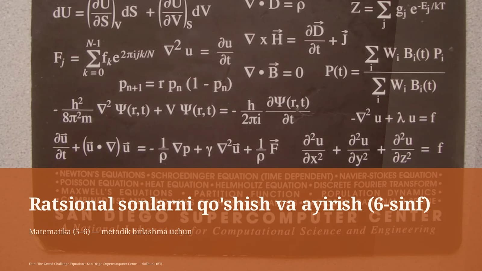 Ratsional sonlarni qo'shish va ayirish (6-sinf) Matematika (5– 6) — metodik birlashma uchun