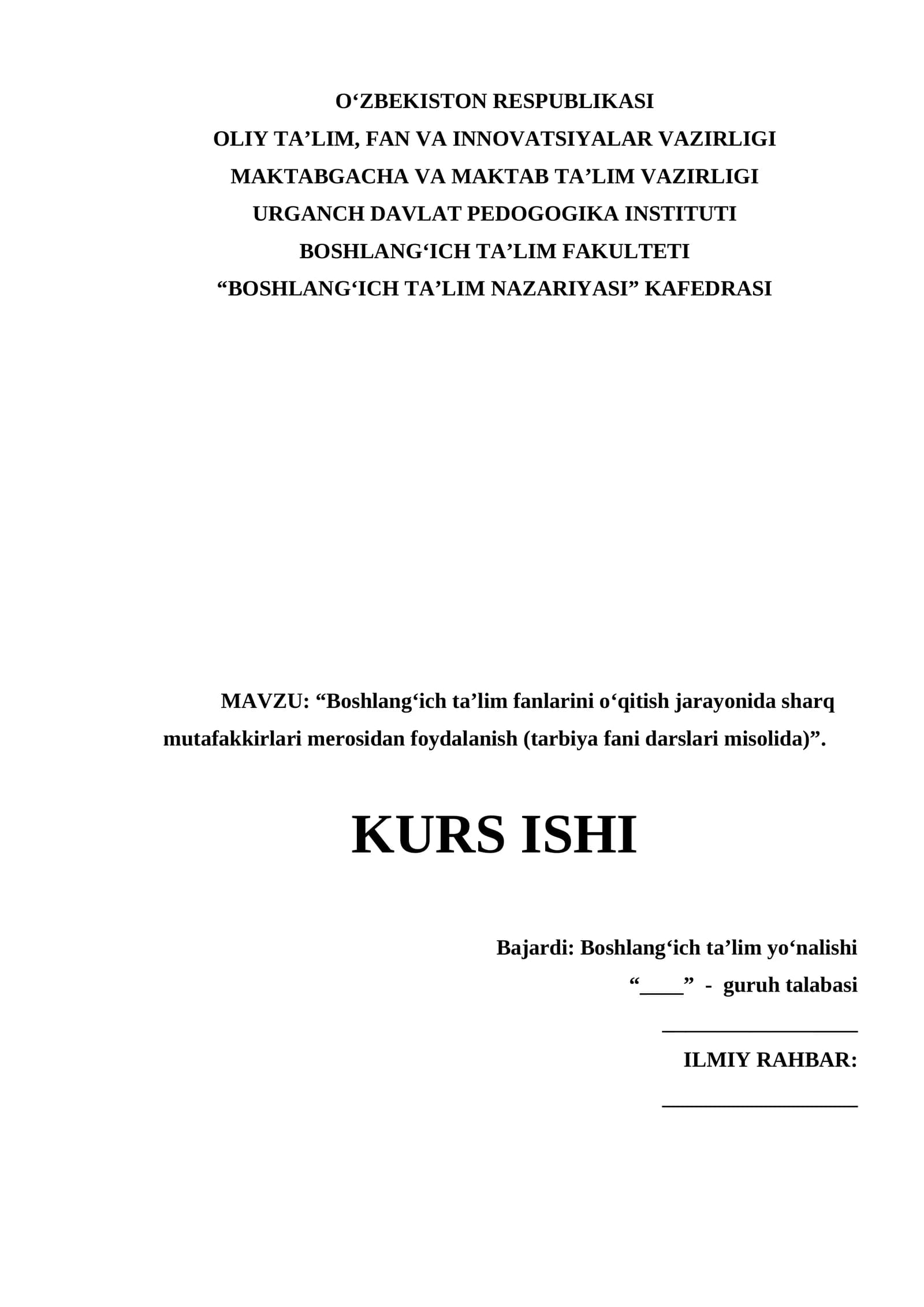 kurs ishi