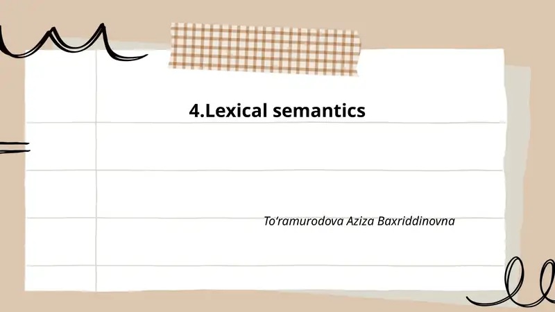 Lexical semantics
