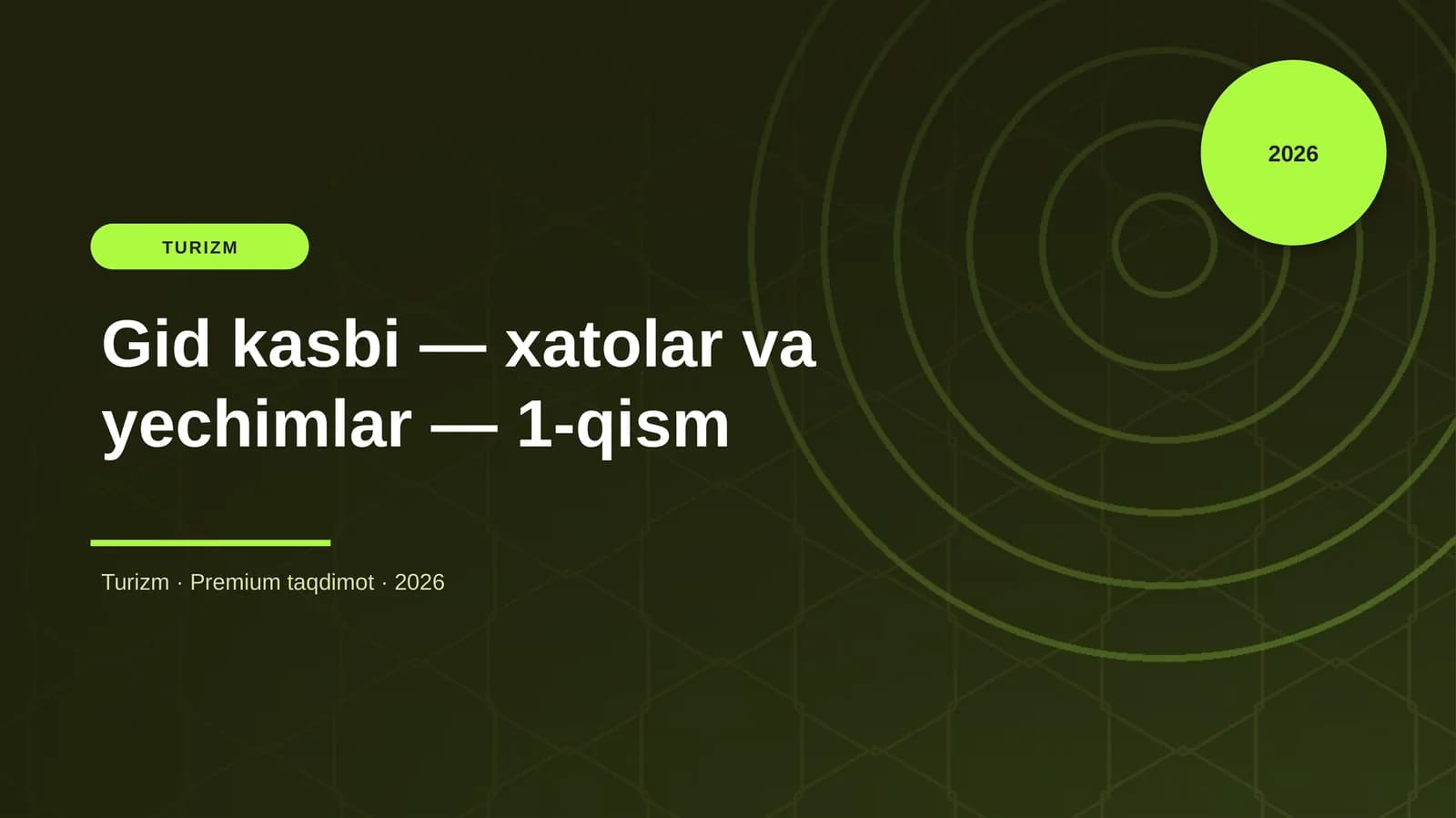 Gid kasbi — xatolar va yechimlar — 1-qism