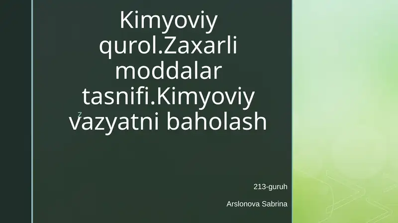 Kimyoviy qurollar