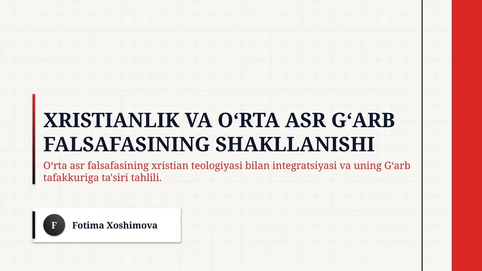 Xristianlik va Oʻrta asr Gʻarb falsafasining shakllanishi