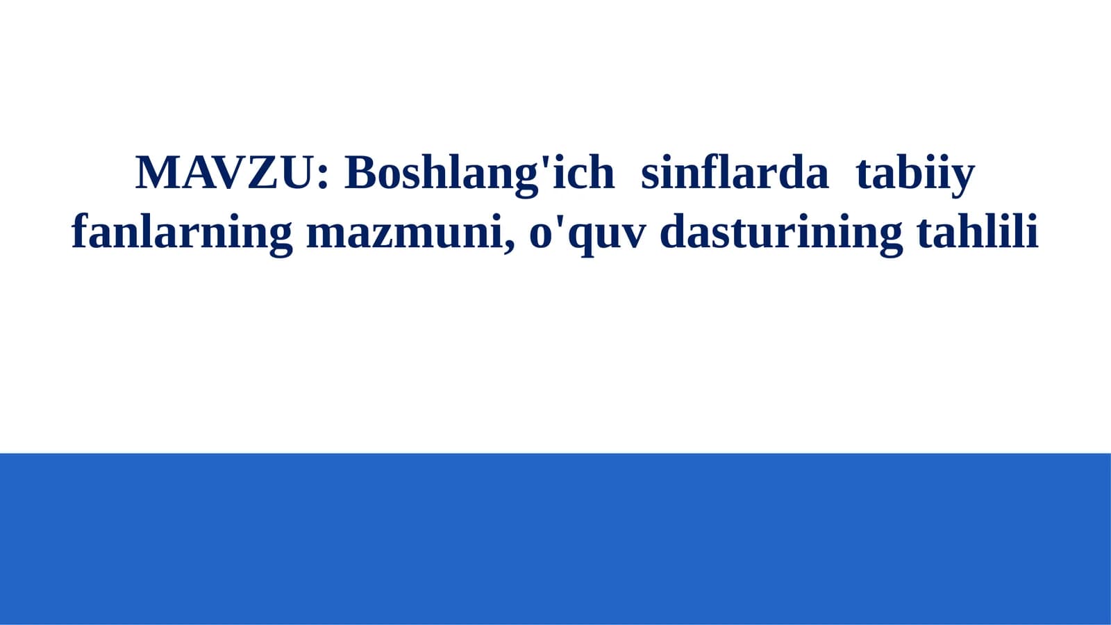 Boshlang'ich sinflar dastabi