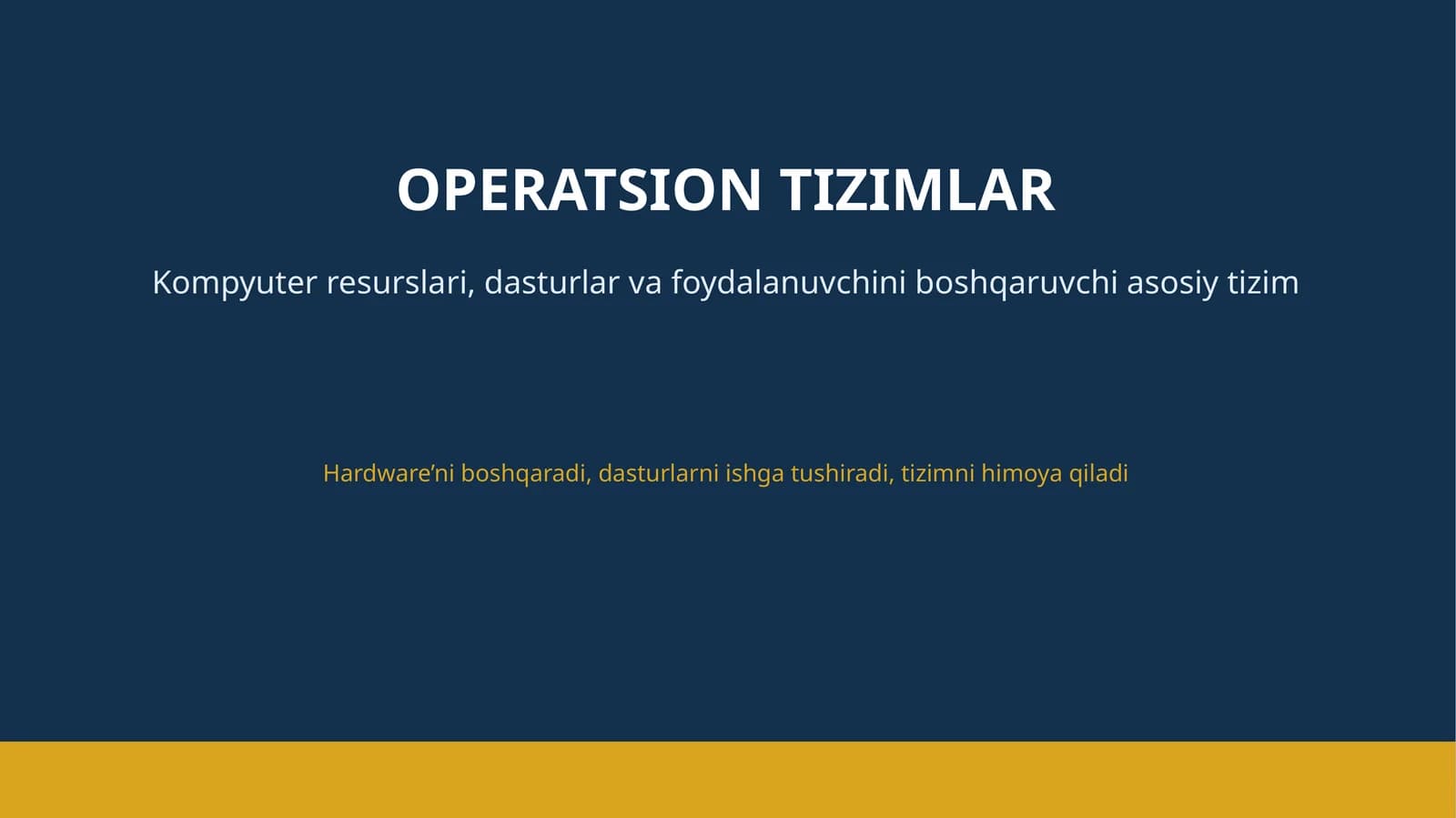 Operatsion tizimlar