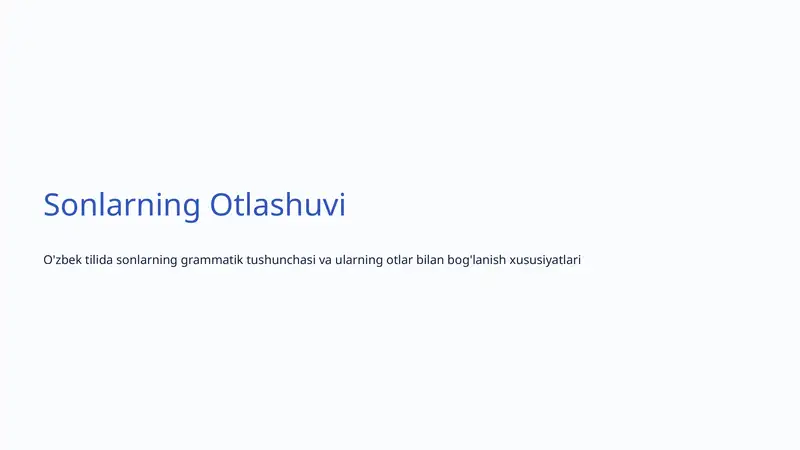 Sonlarning Otlashuvi