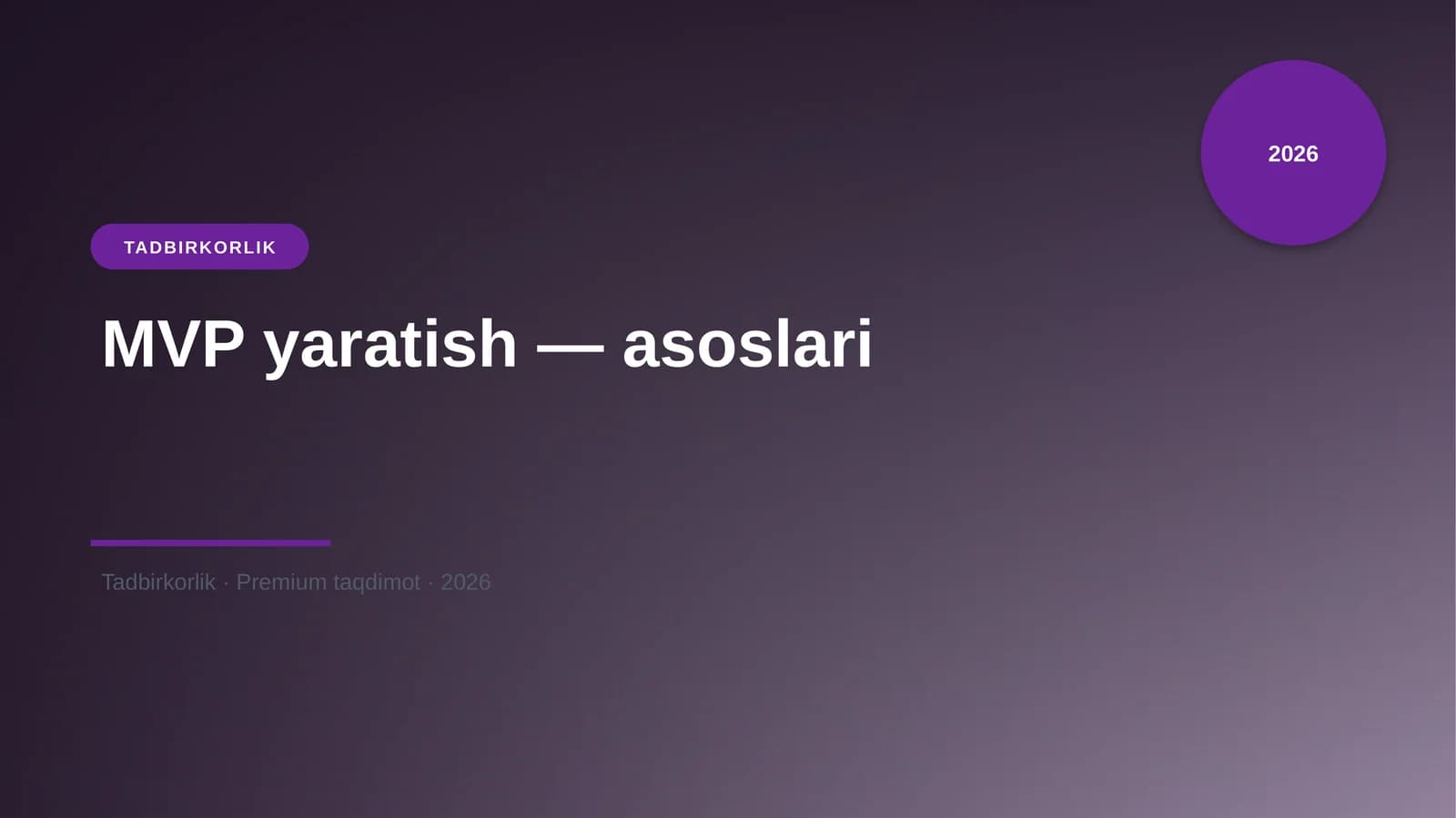 MVP yaratish — asoslari