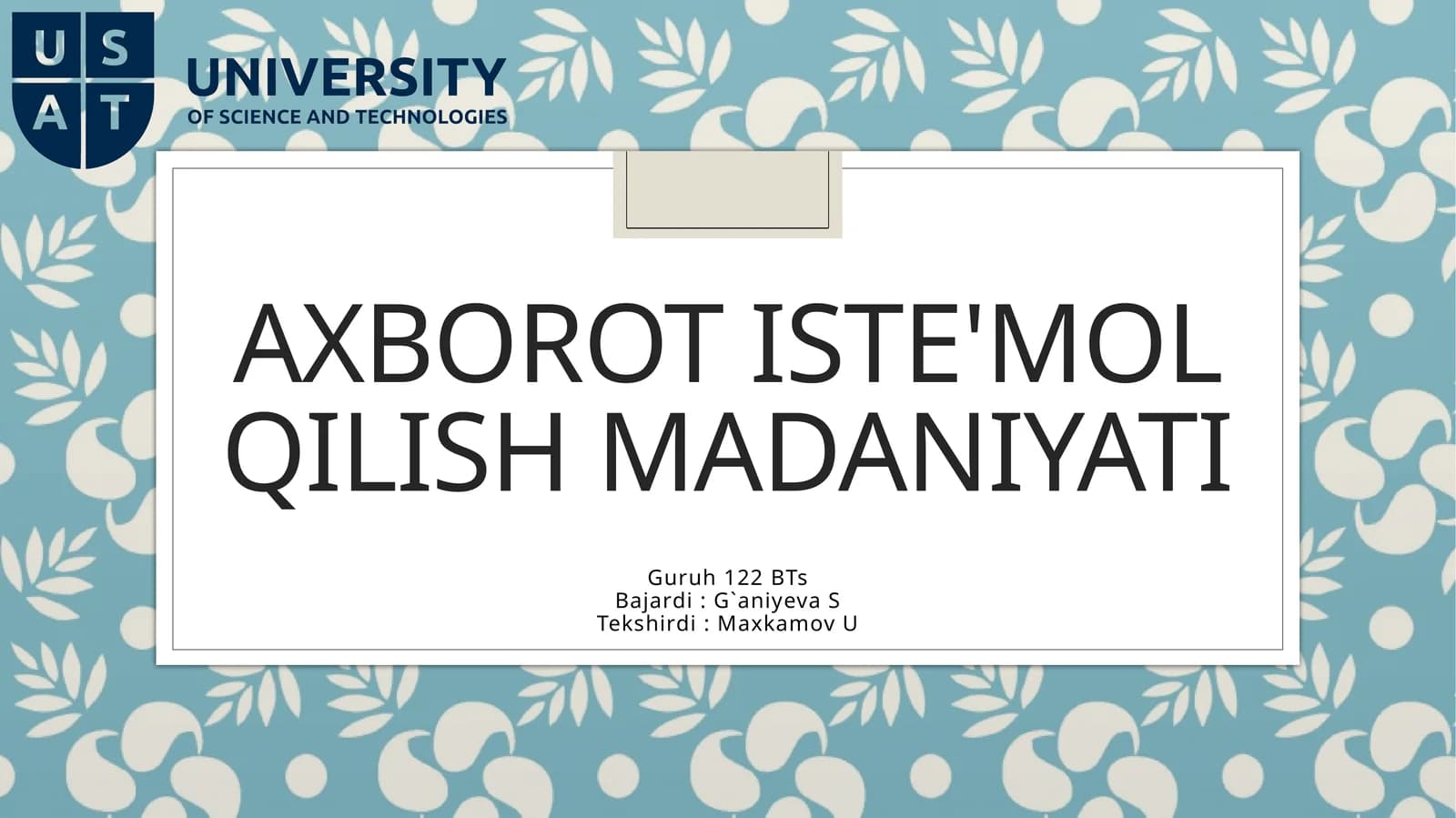 Axborotiste'molqilish madaniyati