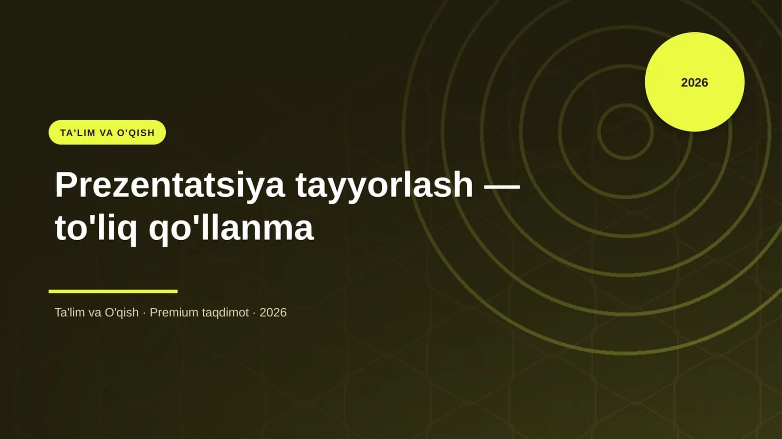 Prezentatsiya tayyorlash — to'liq qo'llanma
