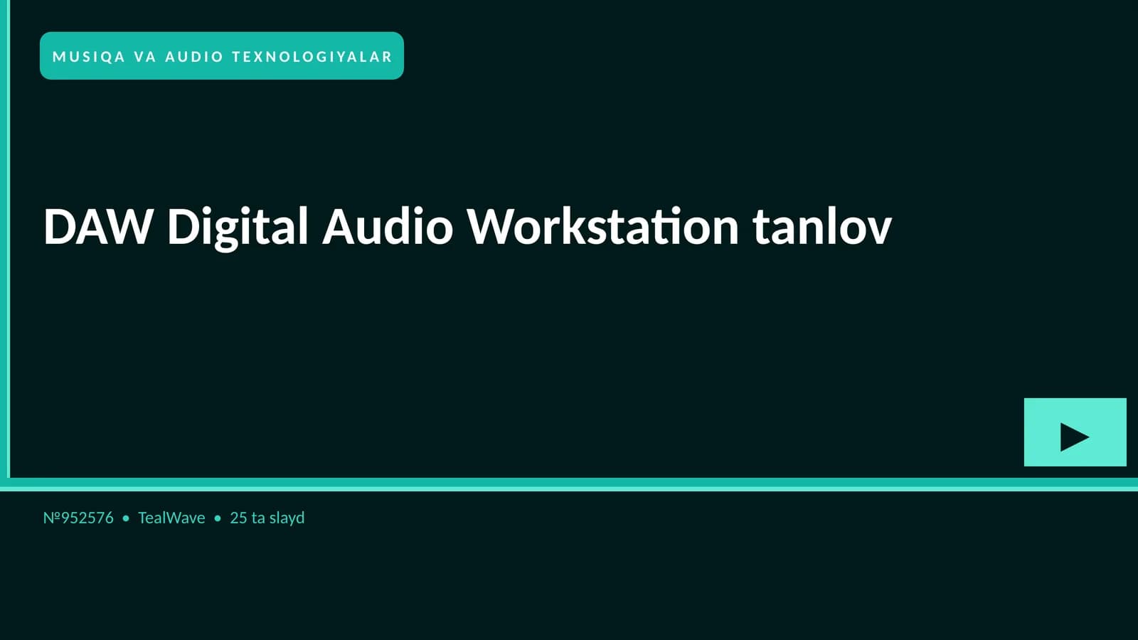 DAW Digital Audio Workstation tanlov