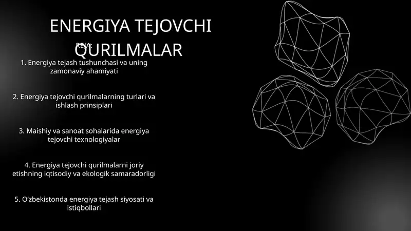 ENERGIYA TEJOVCHI QURILMALAR