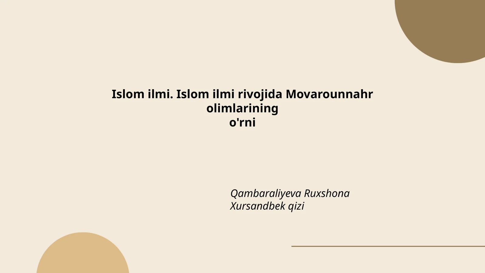 Islom ilmi