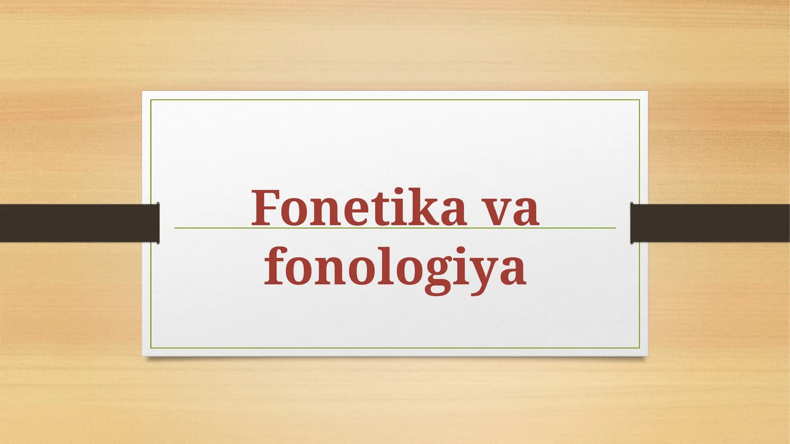 Fonetika va fonologiya