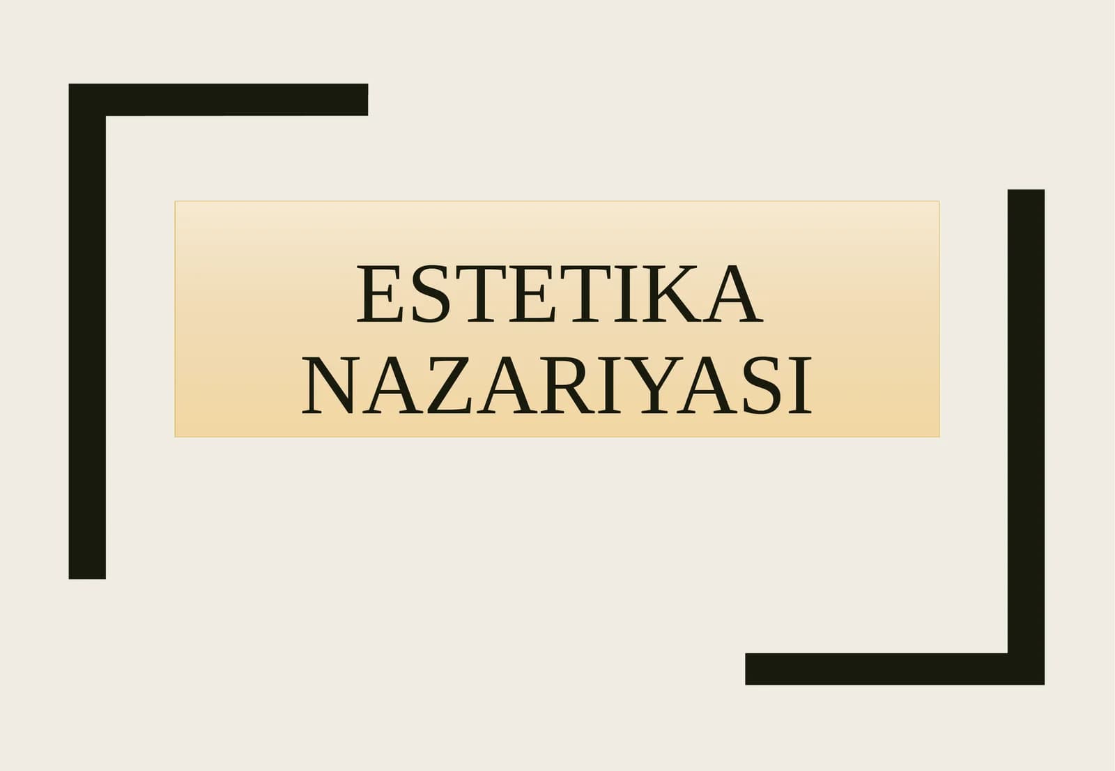 Estetika nazariyasi