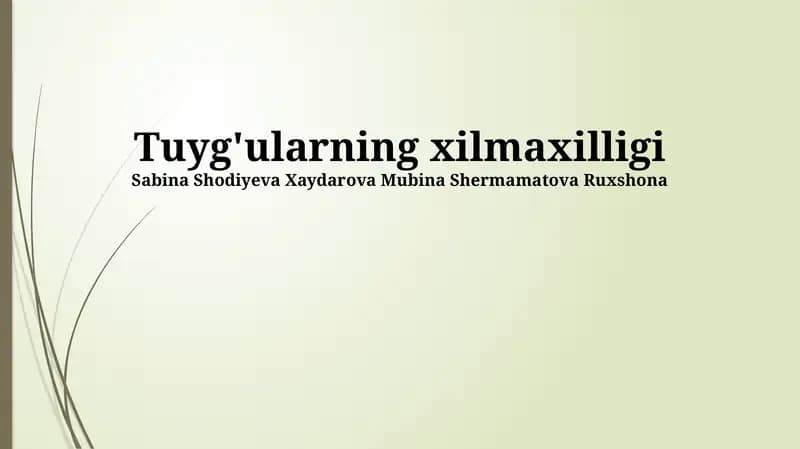 Tuyg'ularning xilmaxilligi