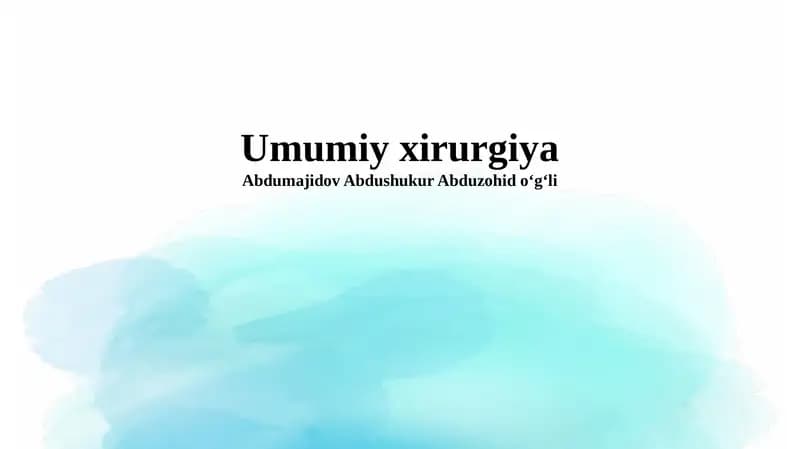 Umumiy xirurgiya
