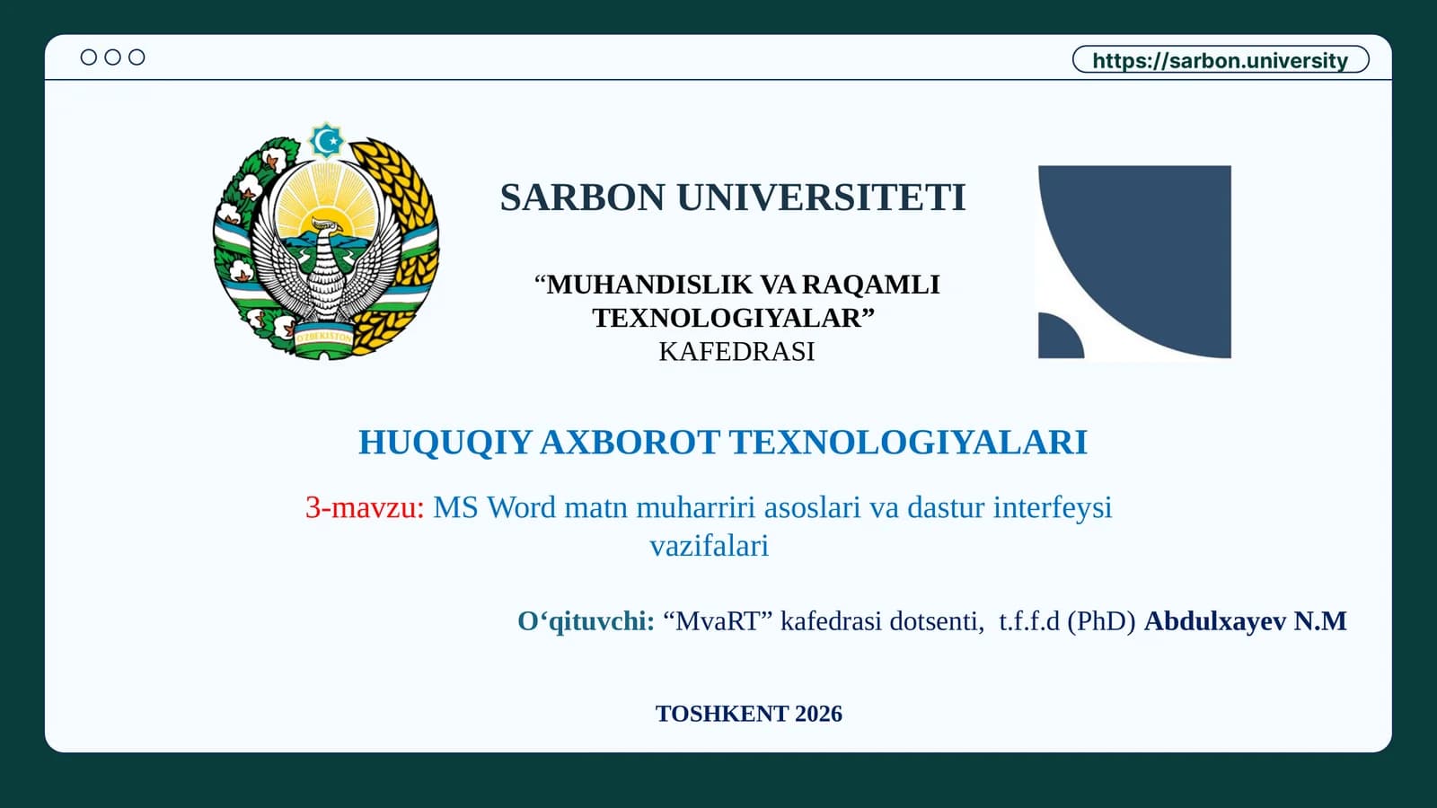MICROSOFT OFFICE DASTURLARI TURLARI