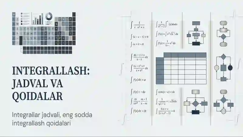 Integrallar jadvali, eng sodda integrallash qoidalari