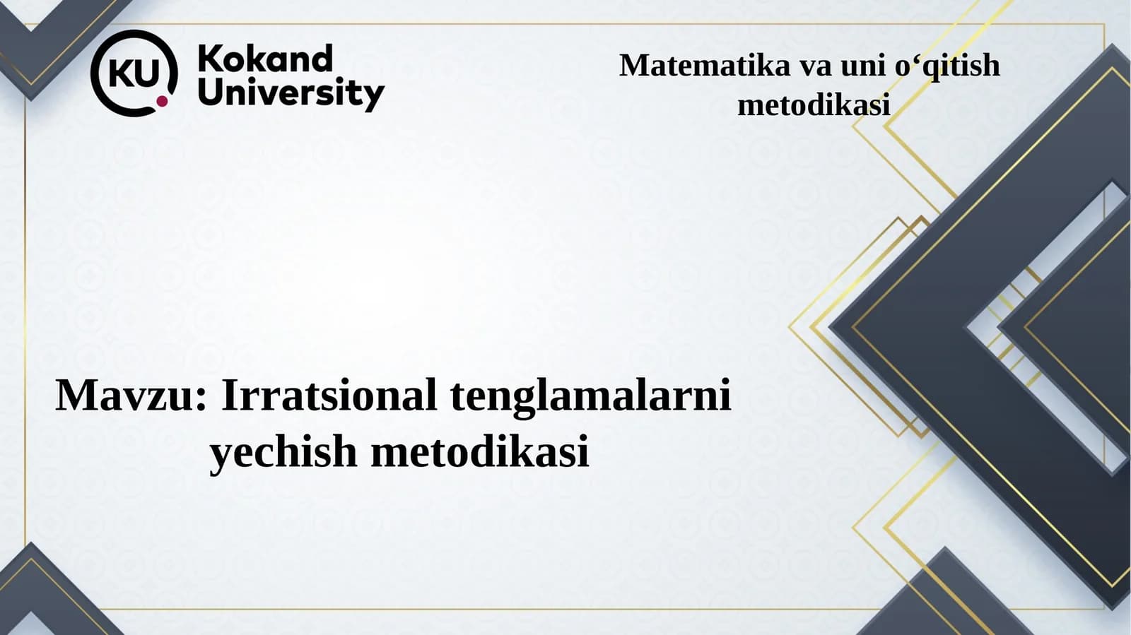 Matematikavaunioʻqitish metodikasi