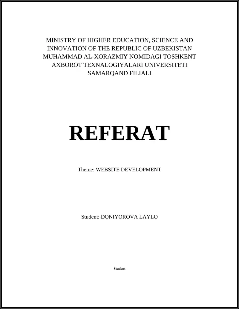WEBSITE DEVELOPMENT