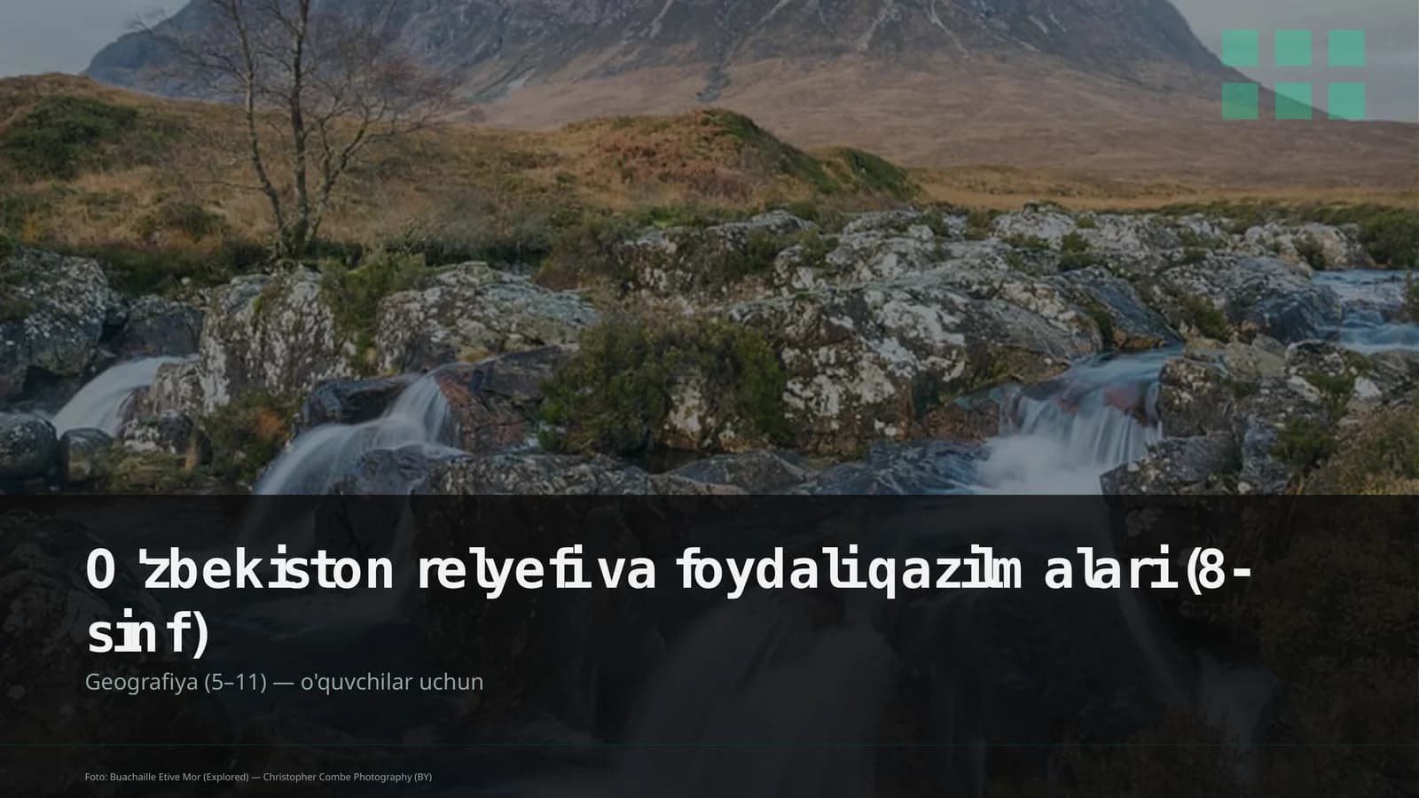 O'zbekiston relyefi va foydali qazilmalari (8-sinf)